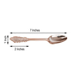 24 Pack - 7inch Metallic Rose Gold Baroque Style Heavy Duty Plastic Spoons