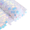 54inch x 4Yards - Iridescent Blue Payette Sequin Fabric Roll with Mesh Fabric Base