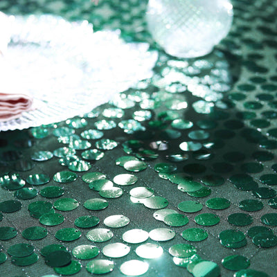 54inch x 4Yards - Hunter Emerald Green Payette Sequin Fabric Roll with Mesh Fabric Base
