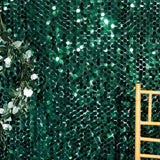 54inch x 4Yards - Hunter Emerald Green Payette Sequin Fabric Roll with Mesh Fabric Base