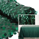 54inch x 4Yards - Hunter Emerald Green Payette Sequin Fabric Roll with Mesh Fabric Base