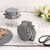 6inch Black/White Checkered Jam Jar Covers with Jute String - Scalloped Edge