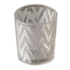 4 Pack Silver Chevron Candle Tea Light Votive Holders