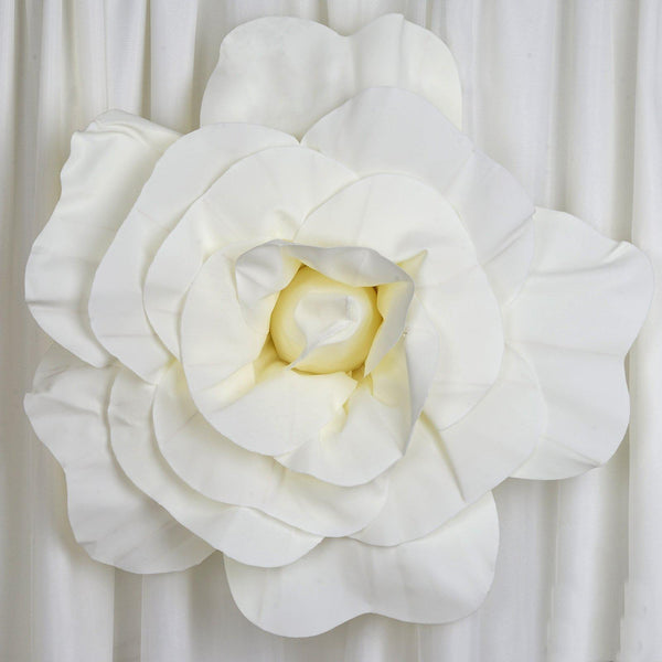 2 Pack 24" Large Ivory Real Touch Artificial Foam Craft Roses