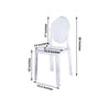 Clear Transparent Banquet Ghost Chair, Armless Stacking Accent Chair with Oval Back