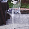 Clear Transparent Banquet Ghost Chair, Armless Stacking Accent Chair with Oval Back