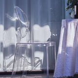 Clear Transparent Banquet Ghost Chair, Armless Stacking Accent Chair with Oval Back