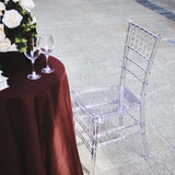 Resin Clear Chiavari Chair, Armless Stackable Chairs