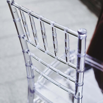 Resin Clear Chiavari Chair, Armless Stackable Chairs