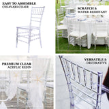 Resin Clear Chiavari Chair, Armless Stackable Chairs