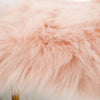 Soft Dusty Rose Faux Sheepskin Fur Chair Cushion, Shag Seat Pad Cover, Small Square Area Rug