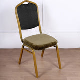 Olive Green Dining Chair Seat Cover, Velvet Chair Cushion Cover With Tie