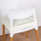 White Dining Chair Seat Cover, Velvet Chair Cushion Cover With Tie
