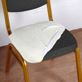 White Dining Chair Seat Cover, Velvet Chair Cushion Cover With Tie