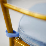 Dusty Blue Velvet Memory Foam Seat Cushion - Chiavari Chair Cushion Pads Velcro Strap Velvet Cover