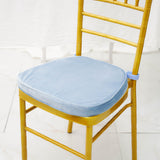 Dusty Blue Velvet Memory Foam Seat Cushion - Chiavari Chair Cushion Pads Velcro Strap Velvet Cover