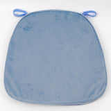 Dusty Blue Velvet Memory Foam Seat Cushion - Chiavari Chair Cushion Pads Velcro Strap Velvet Cover#whtbkgd