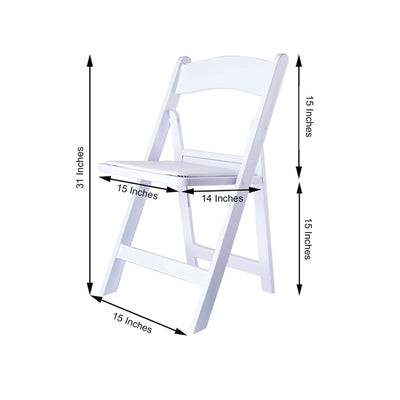 White Folding Chair With Vinyl Padded Seat, Wedding Chair