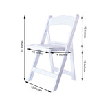 White Folding Chair With Vinyl Padded Seat, Wedding Chair