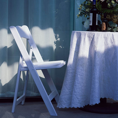 White Folding Chair, Resin Folding Chair, Outdoor Folding Chairs, Wedding Chair | TableclothsFactory