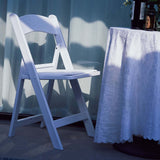 White Folding Chair, Resin Folding Chair, Outdoor Folding Chairs, Wedding Chair | TableclothsFactory