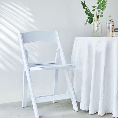 White Folding Chair, Resin Folding Chair, Outdoor Folding Chairs, Wedding Chair | TableclothsFactory