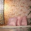 18inch x 18inch Sequin Throw Pillow Cover, Decorative Cushion Case - Square Rose Gold/Blush Sequin