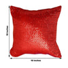 2 Pack | 18inch x 18inch Sequin Throw Pillow Cover, Decorative Cushion Case - Square Red Sequin