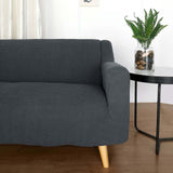 Easy Fit Stretch Sofa Slipcover Loveseat Couch Cover Furniture Protector Jacquard Fab Charcoal Gray