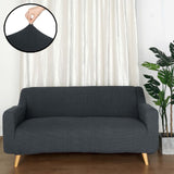 Easy Fit Stretch Sofa Slipcover Loveseat Couch Cover Furniture Protector Jacquard Fab Charcoal Gray