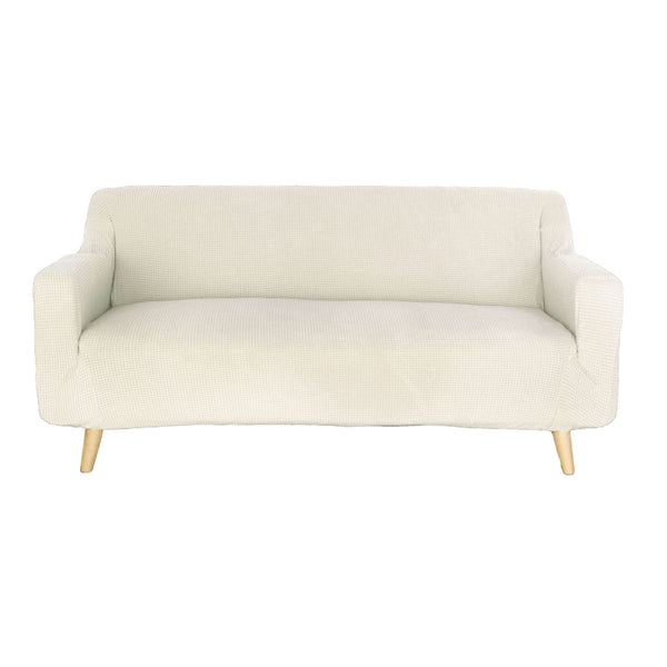 Easy Fit Stretch Sofa Slipcover Couch Cover Furniture Protector Spandex Jacquard Fabric Ivory