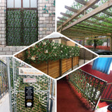 Expandable Lattice Fence, Artificial Ivy Trellis Privacy Hedge Backdrop Accordion Fencing- 17H x 95L