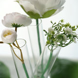 Set of 2 - 3 PCS Clear Glass Conjoined Test Tube Flower Vase Plant Decoration