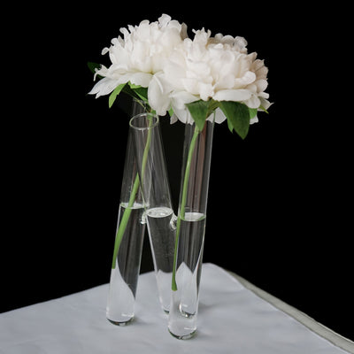 Set of 2 - 3 PCS Clear Glass Conjoined Test Tube Flower Vase Plant Decoration