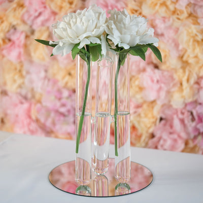 Set of 2 - 3 PCS Clear Glass Conjoined Test Tube Flower Vase Plant Decoration