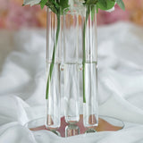 Set of 2 - 3 PCS Clear Glass Conjoined Test Tube Flower Vase Plant Decoration