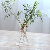 Set of 2 - 3 PCS Clear Glass Conjoined Test Tube Flower Vase Plant Decoration