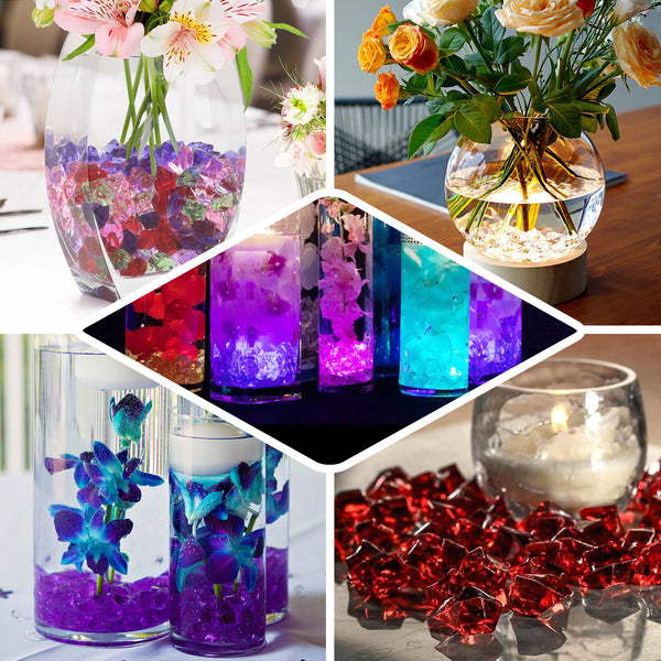 300 Pack Orange Large Acrylic Ice Bead Vase Fillers Table Decoration