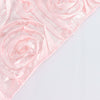 72" x 72" Rose Gold | Blush 3D Rosette Satin Square Overlay