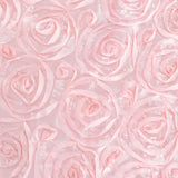 72" x 72" Rose Gold | Blush 3D Rosette Satin Square Overlay#whtbkgd