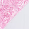 72" x 72" Pink 3D Rosette Satin Square Overlay