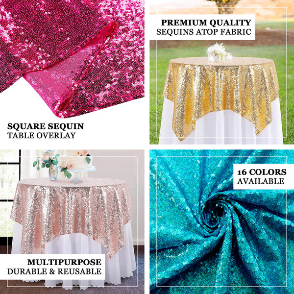 72x72inches Turquoise Sequin Square Overlay