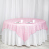 72" x 72" Pink Lace Table Overlay