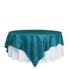 90x90Inch Accordion Crinkle Taffeta Table Overlay - Peacock Teal