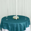 90x90Inch Accordion Crinkle Taffeta Table Overlay - Peacock Teal