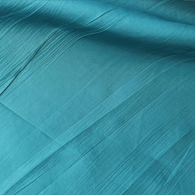 90x90Inch Accordion Crinkle Taffeta Table Overlay - Peacock Teal#whtbkgd