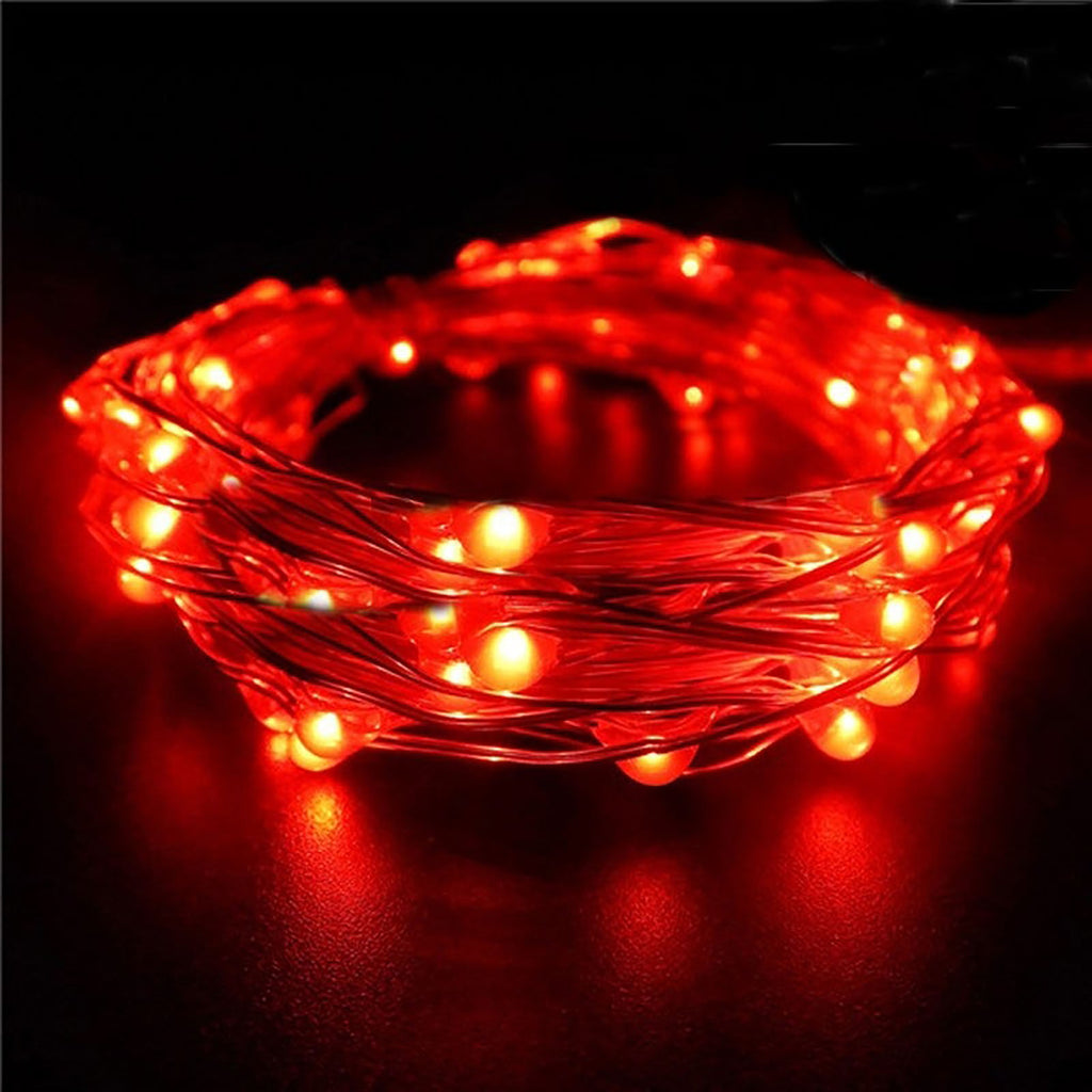 20 LED Battery Operated RED Micro String Lights Fairy Wedding Grad Party Decor 