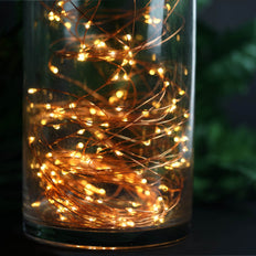 8 FT Warm White 200 Bright LED Copper Wire Fibre Optics Fairy String Light - Premium