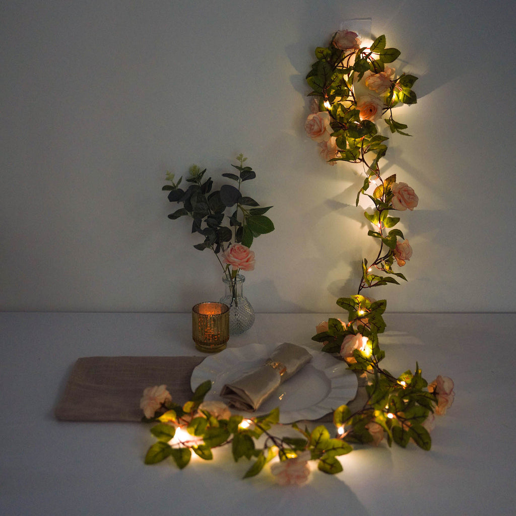 Fairy Wedding Party Christmas Decoration Garland 20 LED Rose Flower String Light