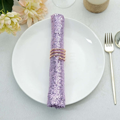 20x20inch Lavender Premium Sequin Cloth Dinner Napkin | Reusable Linen